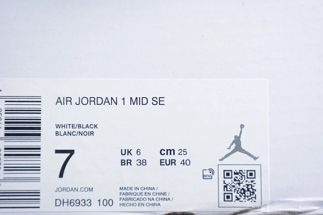 Rep BK white dh6933-100 mid diamond black 1 jordan air 1103